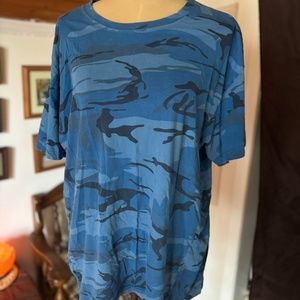 100% Cotton Blue Camo T-Shirt